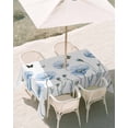 thumbnail image 3 of 52x70 Inch Outdoor Tablecloth with Umbrella Hole Zipper Rectangle Blue Poppy Floral Rectangular Tablecloths Outside Waterproof Spring Pastoral Butterfly Botanical Patio Table Cover for Picnic Party, 3 of 8