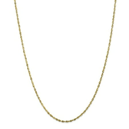 10k Yellow Gold 9in 1.8mm D/C Extra-Lite Rope Chain Bracelet