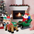 thumbnail image 1 of Trineo inflable navideño de Papá y renos, adorable con luces, decoración de patio, decoración navideña para plaza de regalos navideños, 1 of 8