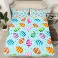 thumbnail image 2 of Manfei Kawaii Easter Egg Full Size Sheets, Colorful Polka Dots Bed Sheets, Teens Boys Girls Kids Sheet Sets, Super Cozy Room Decor, 4-Piece, 2 of 7