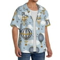 thumbnail image 4 of Sigee Balloon Vintage Print Men's Shirts Casual Button Down Short Sleeve Summer Beach Shirt Hawaiian Vacation Shirts Tee Shirt-, 4 of 7