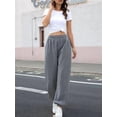 thumbnail image 4 of Women'S High Waisted Sweatpants Workout Active Joggers Pants Baggy Lounge Bottoms Dark Gray M, 4 of 7