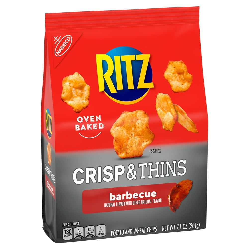 RITZ Crisp and Thins Barbecue Chips, 7.1 oz
