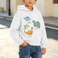 thumbnail image 6 of Toddler Boys Graphic Hoodie Pullover Cute Casual Long Sleeve Kids Cotton Sweatshirt White 5 T, 6 of 9