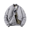 thumbnail image 2 of Maoxin Men's Jacket Men's Solid Color Casual Loose Fitting Long Sleeved Hooded Baseball Uniform Jacket Long Sleeve Hoodless Casual Outwear Jackets Gray S, 2 of 3