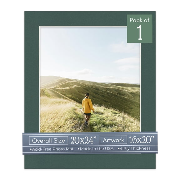 Spruce Green Picture Frame Mat for 20x24 Frames - Fits 16x20 Photos - 1 Mat