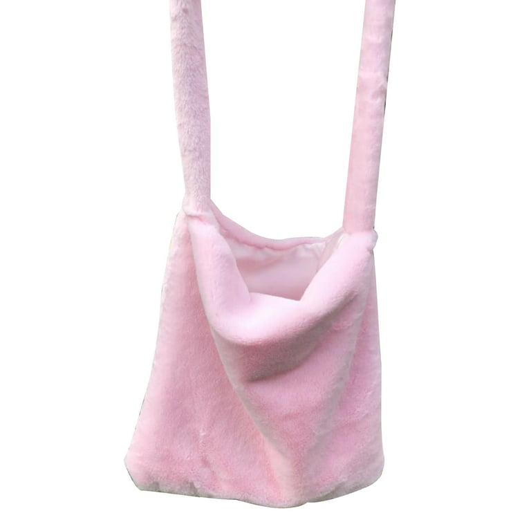 Crossbody Bag Y2K Long Strap Plush Shoulder Bag Cute Fluffy Tote Bag Purse  for Women 