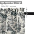 thumbnail image 4 of DriftAway Toile Linen Lined Valance Double Layer Thermal Room Darkening Blackout Window Valance Curtain for Kitchen Bathroom Farmhouse French Country Vintage Printed Pattern Single 24 Inch Black, 4 of 8