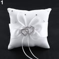 thumbnail image 2 of Joernso Fashion Wedding Bridal Bowknot Double Heart Ring Bearer Pillow Cushion, 2 of 6