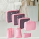 thumbnail image 2 of 7 piezas de cubos de embalaje, bolsas de viaje para ropa, bolsa con cordón, organizadores de embalaje de equipaje impermeables, cubos de viaje para , Rosa, 2 of 8