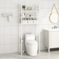 thumbnail image 3 of 3-Layer Over-Toilet Storage Rack - Rustproof Bathroom Shelving Unit for Towels, Toiletries (151x60x26cm), 3 of 5