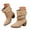 Khaki, variant on Pandaie Slouchy Ankle Boots for Womens Cowboy Pointed Toe Low Heel Buckle Strap Classic Cowgirl Fall Booties Size 6-9.5
