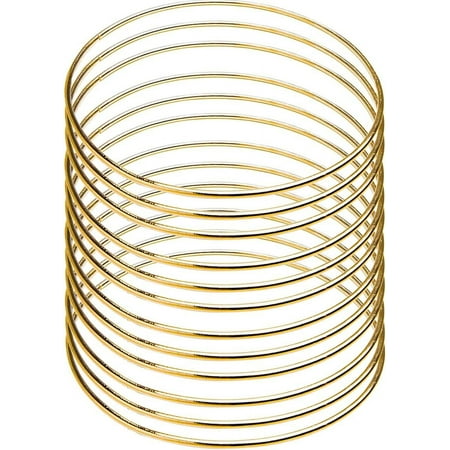 Namzi 12Pcs 6 Inch Gold Dream Catcher Metal Rings Floral Hoops Wreath Macrame Creations Ring for Crafts DIY