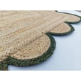 thumbnail image 4 of 4 x 7 Feet ( 120 cm x 210 cm ) Natural Jute with Green Scalloped Area Rugs , Home Decor Rugs, 4 of 4