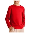 thumbnail image 1 of WUANDIXFA Chandails à Manches Longues pour Filles Enfants Garçons Automne Coton T-Shirts à Col Rond à Manches Longues Tee Hauts Rouge, 9-10 Ans, 1 of 4