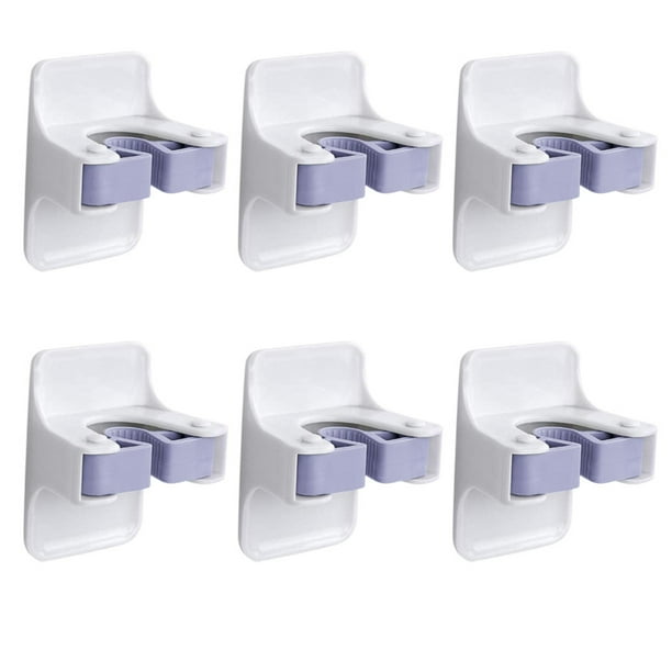 Fiudx Organizador de Trapeador de Pared, Paquete de 4 Ganchos de Almacenamiento, Diseño Compacto, Soporte Adhesivo Multisuperficie, para Baño, Cocina, Garaje, Fácil Instalación, Tamaño 6,7 X 8,5 X 6