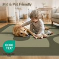 thumbnail image 4 of ODIKA 8'x10' Washable Area Rug Olive Green Geometric Art Design Modern Abstract Shapes with Bold Curves for Living Room, Under Sectional, Family , Durable, Non-Slip, 4 of 7