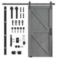 thumbnail image 4 of Mixoy Sliding Barn Door with 6.6ft Barn Door Hardware Kit&Handle,Pre-Drilled Ready to Assemble 42in*84in - Grey, 4 of 5