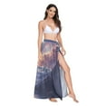 thumbnail image 2 of FORMRS Womens Long Sarong Beach Wrap Semi-Sheer Bikini Skirt Bathing Swimsuit Cover Up, Ethereal Mountain, 2 of 7