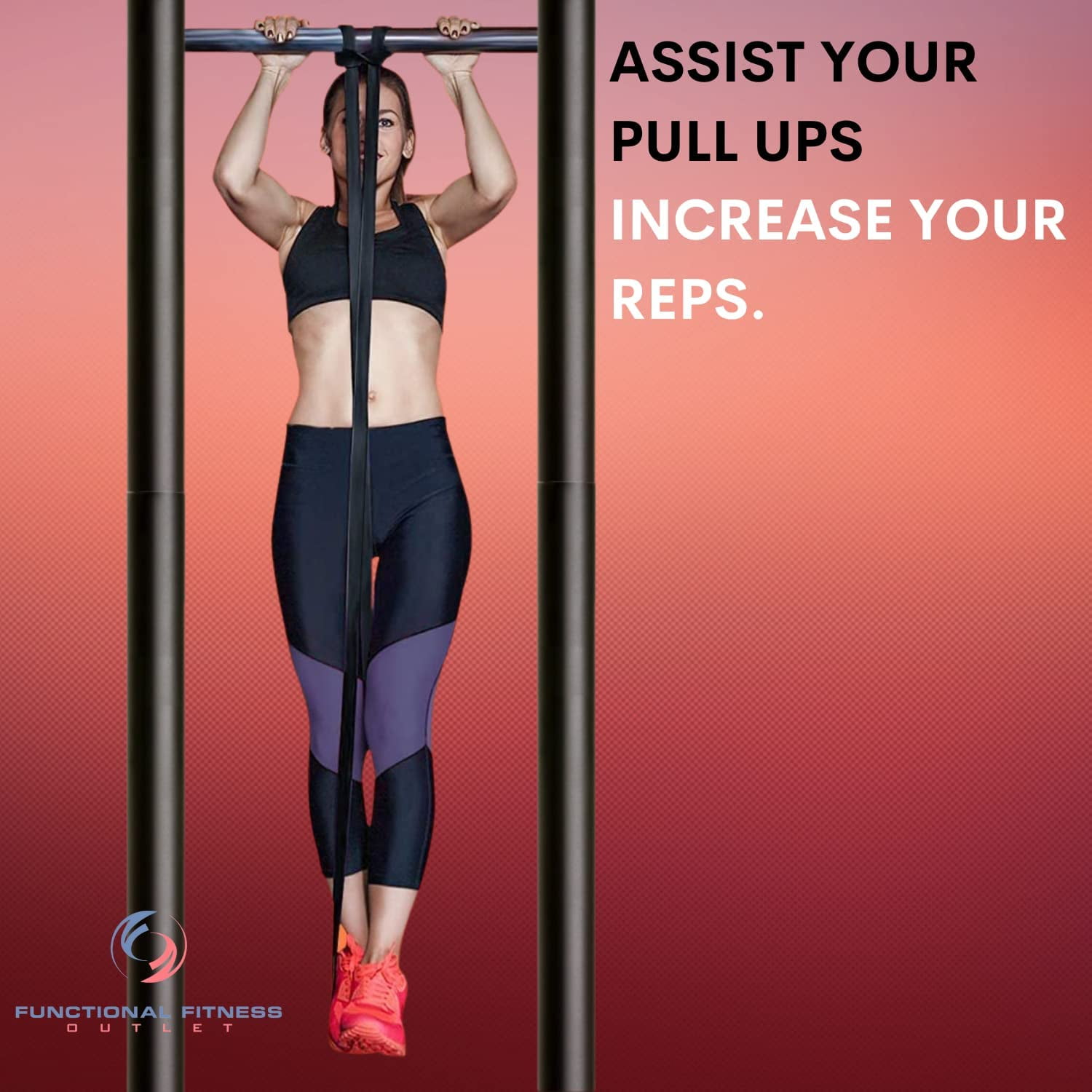 Functional Fitness Bands Pull Up Assistance and Resistance Bands, Set of 3 Exercise Bands