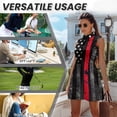 thumbnail image 6 of Uorisanigo US Flag Couple Matching Outfit Mens Golf Shirt 1/4 Zip Up Short Sleeve Quick-Dry Collared Blouse Tops and Womens Golf Dress with Shorts Sleeveless Workout Athletic Dresses, 6 of 8