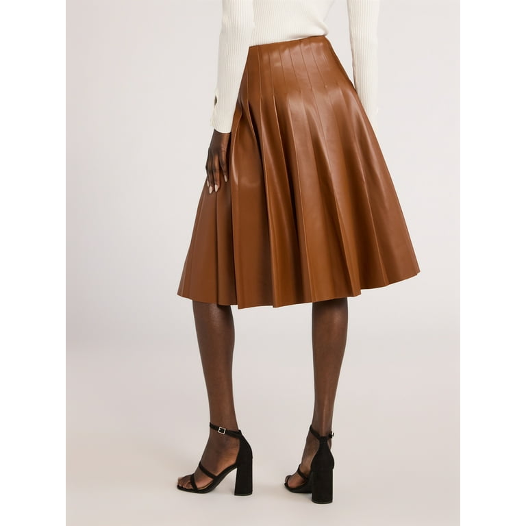 Faux leather midi skirt size 16 sale