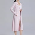 thumbnail image 4 of Women's Sun-Proof Cover Up Hooded Full Zip Long Dress Knee Length Beach Coverups Cardigan Jackets L, 4 of 6