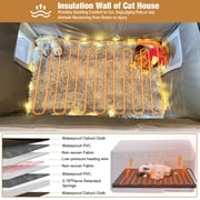 MEDEHOO Heated Cat House for Outside Cats Winter, 100% Waterproof Insulated Outdoor Cat Shelter with Heater & Insulated Liner