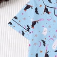 thumbnail image 2 of SIYUDAN Toddler Halloween Pajamas Kids Ghost Pumpkin Print Satin Pajamas for Girls Short Sleeve Button Down Nightwear with Shorts Set 4-5 Years Pajamas Girls, 2 of 7