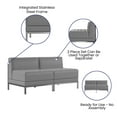 thumbnail image 3 of Flash Furniture HERCULES Imagination Series 2 Piece Gray LeatherSoft Waiting Room Lounge Set with Ganging Clips - Reception Bench with Ganging Clips, 3 of 9