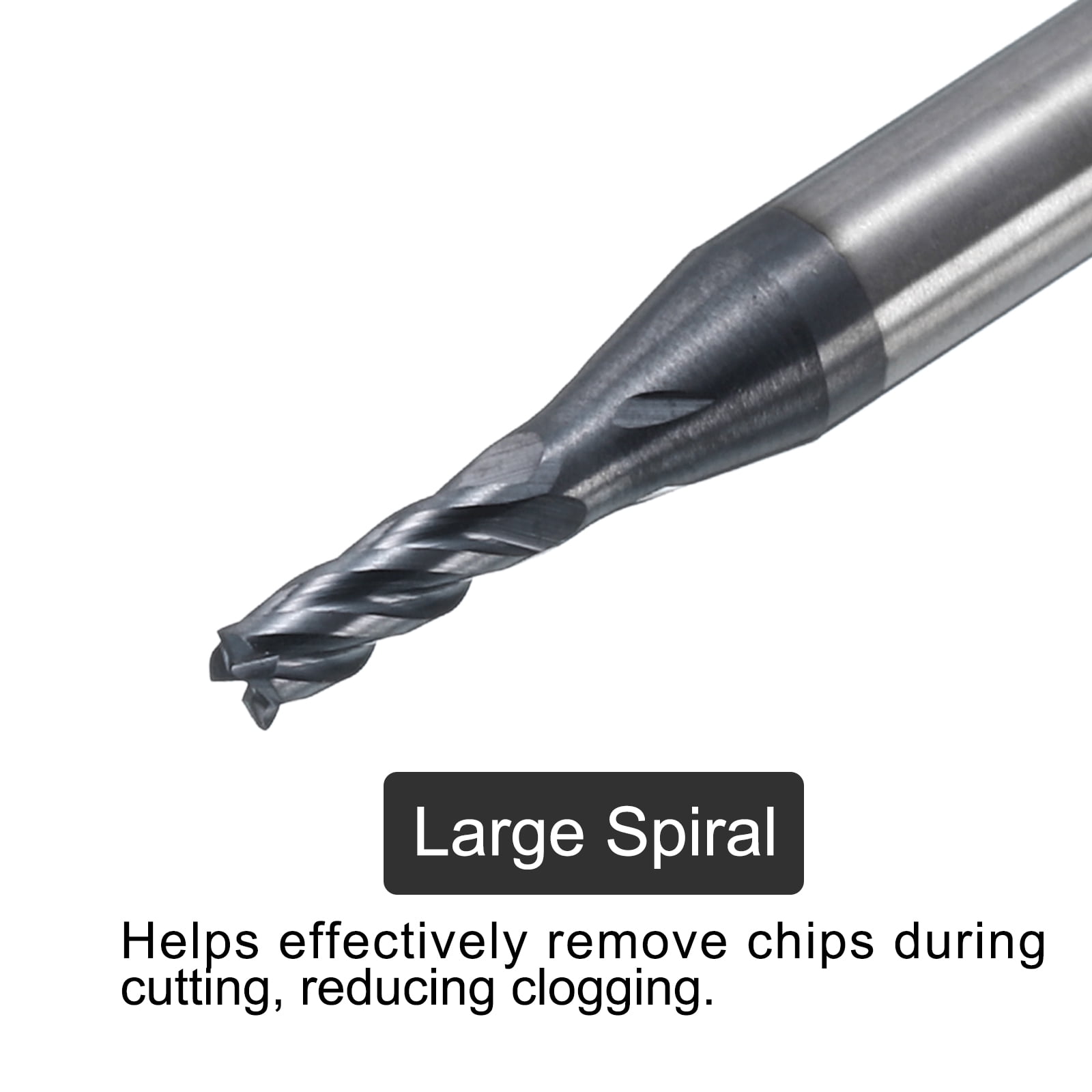 Uxcell 5 Pieces Solid Carbide Square End Mills 1/16" Dia AlTiN BN Coated 4 Flutes Milling Bit 1/8" Shank 1-1/2" Long