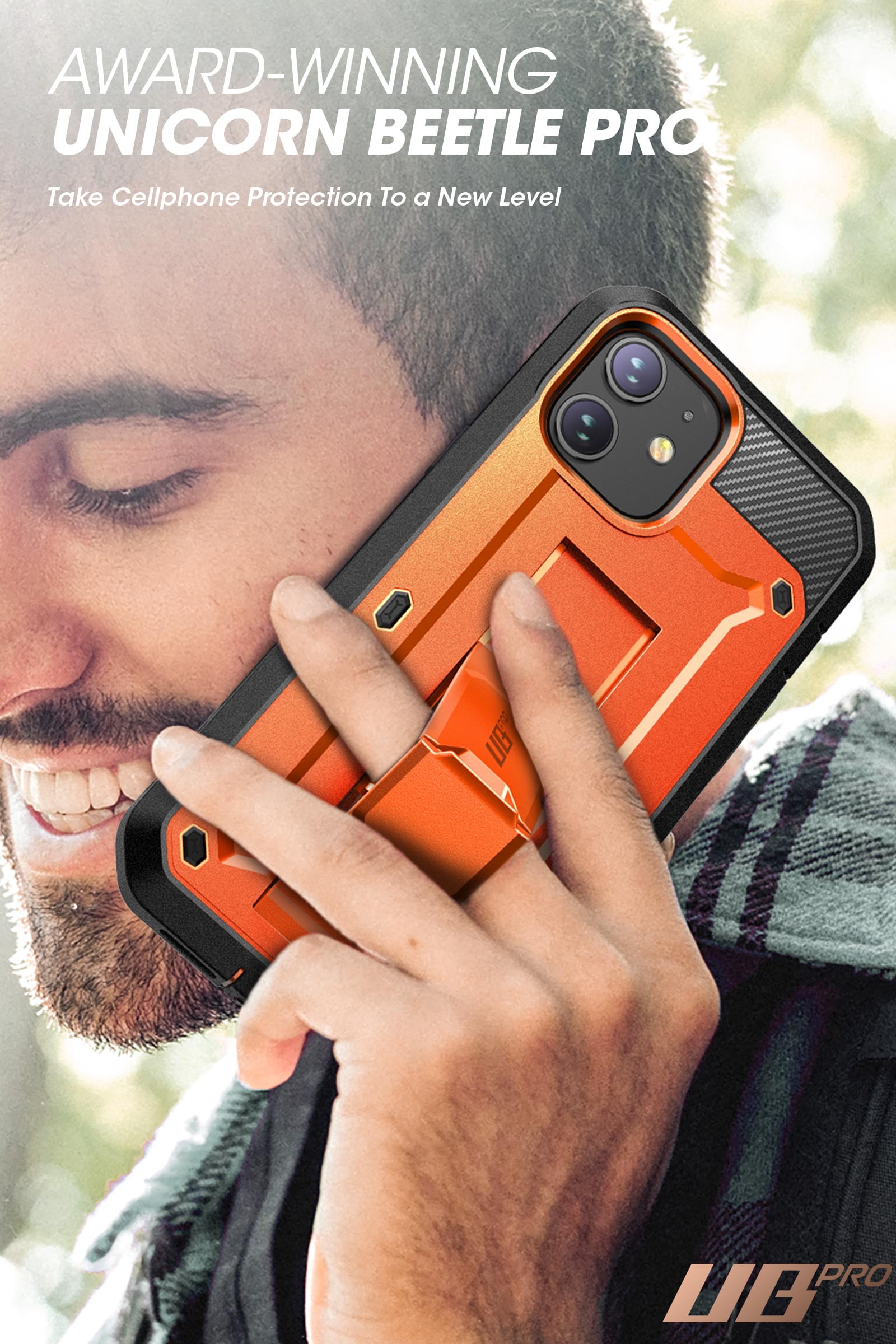 SUPCASE Unicorn Beetle Pro Series Case for iPhone 12 Mini (2020 Release) 5.4 Inch, Built-in Screen Protector Full-Body Rugged Holster Case (Orange)