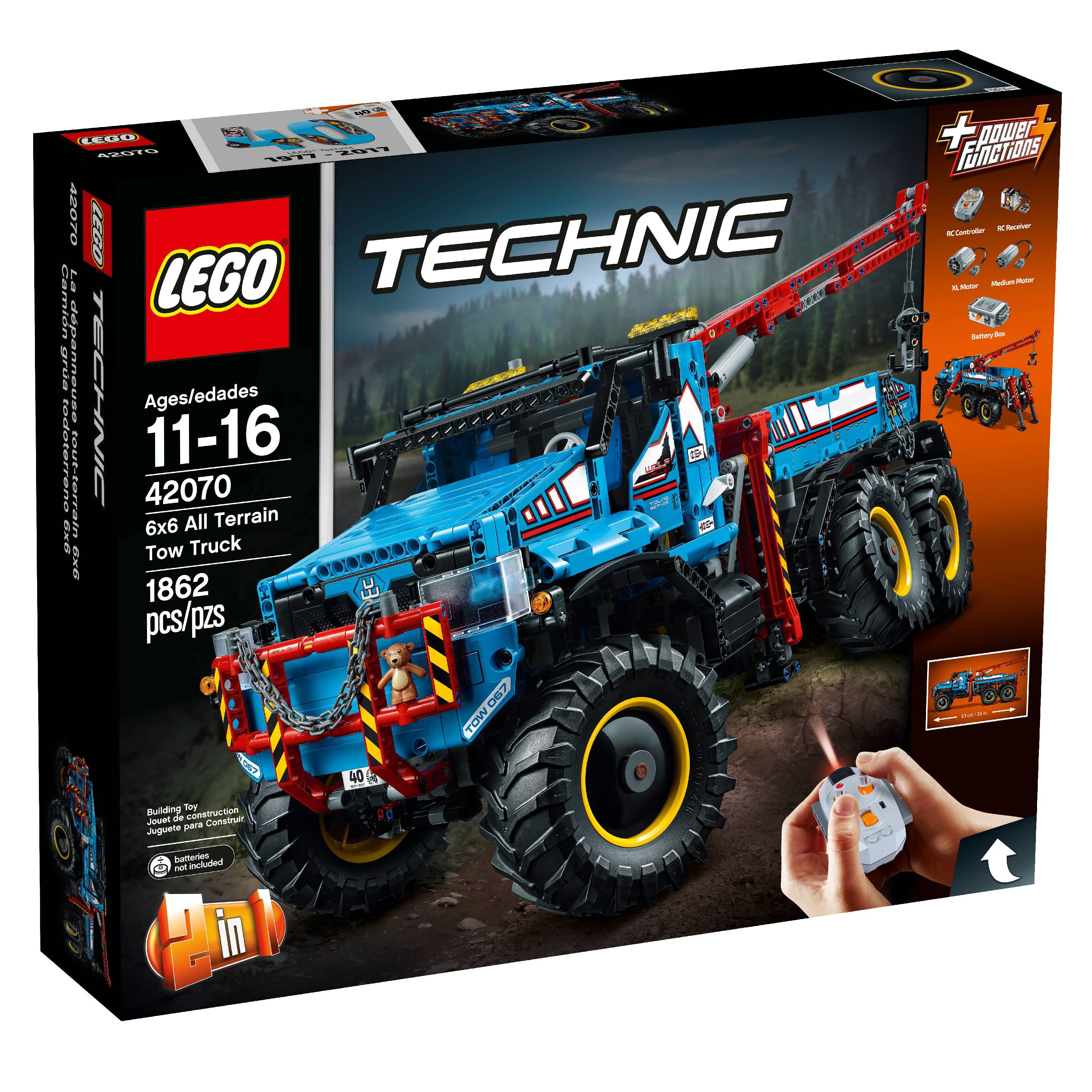 dør spejl Hovedsagelig bent LEGO Technic 6x6 All Terrain Tow Truck 42070 - Walmart.com