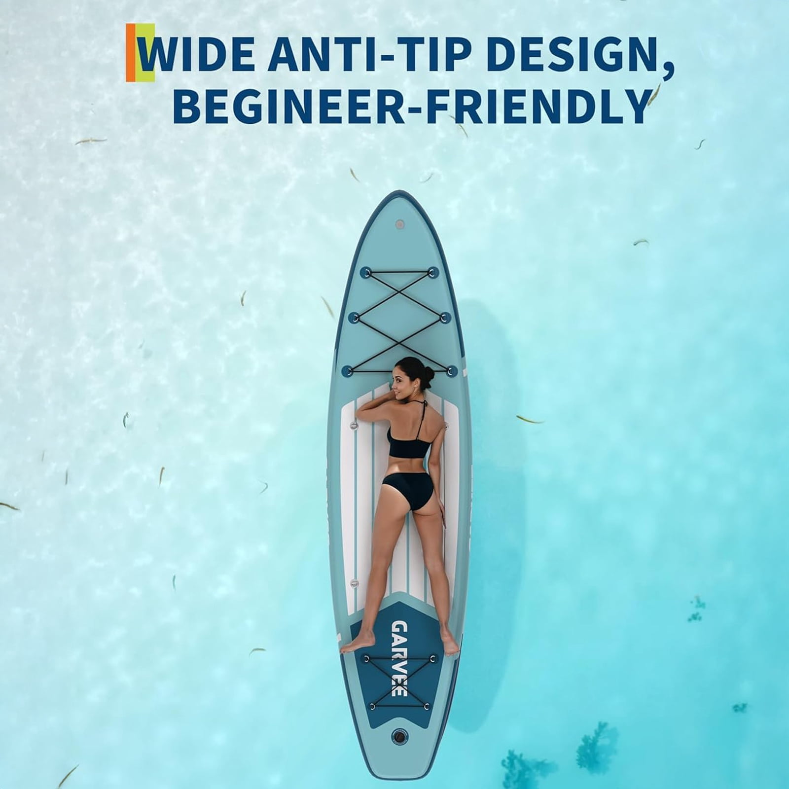 Inflatable SUP Board for Adults & Couples, 10.6' Manual Pump Stand Up Paddle Board with Camera Mount, Non-Slip Deck, Kayak Seat D-Rings, for Yoga Fishing Lake Ocean