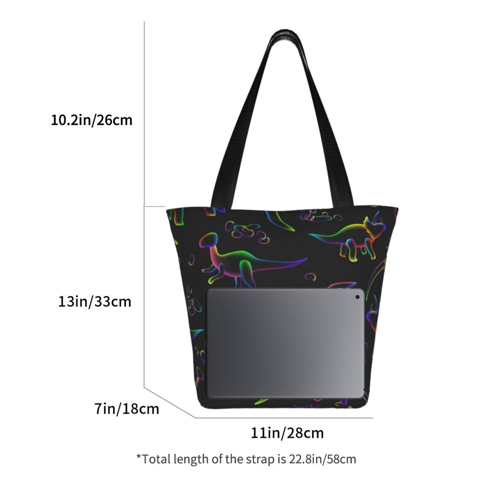 Ratiio Dinosaur Print Shoulder Bag for Women, Polyester Crossbody Purse Lightweight Handbag for Daily Travel and Casual Use
