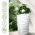 thumbnail image 4 of Outdoor Concrete Large Pots, 2PCS Outdoor Indoor Modern Planter, 20" and 18" H Decorative Tall Flower Pot for Patio, Garden, Home and Office, 4 of 7