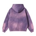 thumbnail image 4 of TQWQT Womens Vintage Washed Zip Up Hoodie Oversized Drop Shoulder Jacket American Casual Kangaroo Pocket Gradient Tie Dye Sweatshirt Loose Fit Long Sleeve Outerwear Streetwear Fashion Tops Purple S, 4 of 5