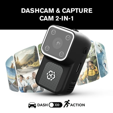 YADA BEON PLUS 1080P Dash Cam Body Cam 2-in-1, Voice Control Enabled, App Compatible for Wireless Video Access, 680mAh Battery, BEON1BK