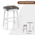 thumbnail image 3 of Costway 30" Dining Bar Stool Set of 2 Pub Height Padded Seat Wood Frame Kitchen White, 3 of 9