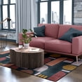 thumbnail image 2 of Deerlux Modern Living Room Area Rug with Nonslip Backing, Abstract Geo Pattern, 8 x 10 Ft Large, 2 of 5