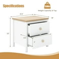 thumbnail image 3 of Gymax 2 PCS Nightstand Farmhouse Side End Table w/ Solid Wood Legs & 2 Drawers White, 3 of 8