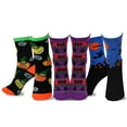 thumbnail image 2 of TeeHee Halloween Kids Cotton Fun Crew Socks 3-Pair Pack (9-10 Years, Witch Pumpkin Stripe), 2 of 5