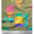 thumbnail image 3 of Soimoi Green polyester Crepe Fabric Beech & Fun Party Print Sewing Fabric Yard 52 Inch Wide, 3 of 5