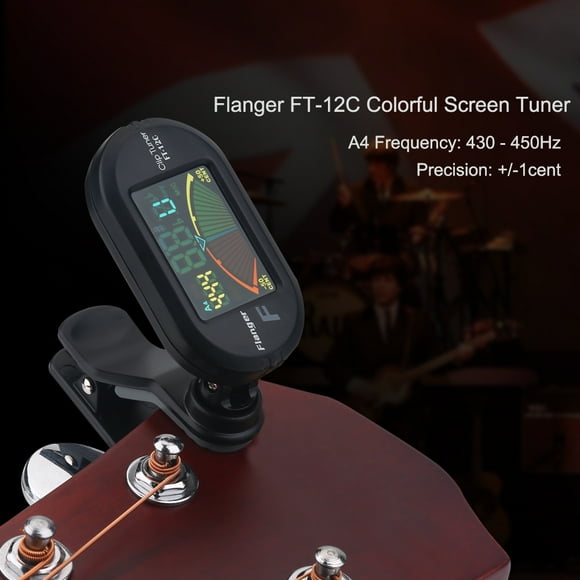 Chromatic Tuner, Electron Guitar Tuner, 360 Degree Clip Plastic Ukulele Bass For Chromatic Tuning Guitar
