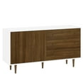 thumbnail image 6 of Polifurniture Pasadena Modern Sideboard with 2 Doors and 3 Drawers, White & Walnut, 6 of 14