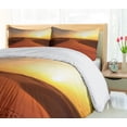 thumbnail image 5 of Ambesonne Desert Duvet Cover Sets, Footprints on Sand Dunes, 2-King, Dark Orange Yellow, 5 of 7