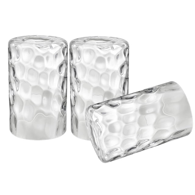 Anmire G0029 - Juego de 3 globos o cubiertas de repuesto para lámpara cilíndrica de cristal transparente con ajuste de 1-5/8 pulgadas para lámpara de pared, lámpara colgante