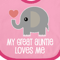 thumbnail image 4 of Inktastic Great Auntie Loves Me Elephant Boys or Girls Baby Bib, 4 of 4