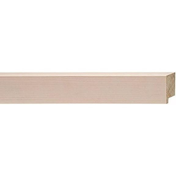 Picture Frame Moulding (Wood) 18Ft Bundle - Contemporary White Washed Finish - 1.5" Width - 9/16"