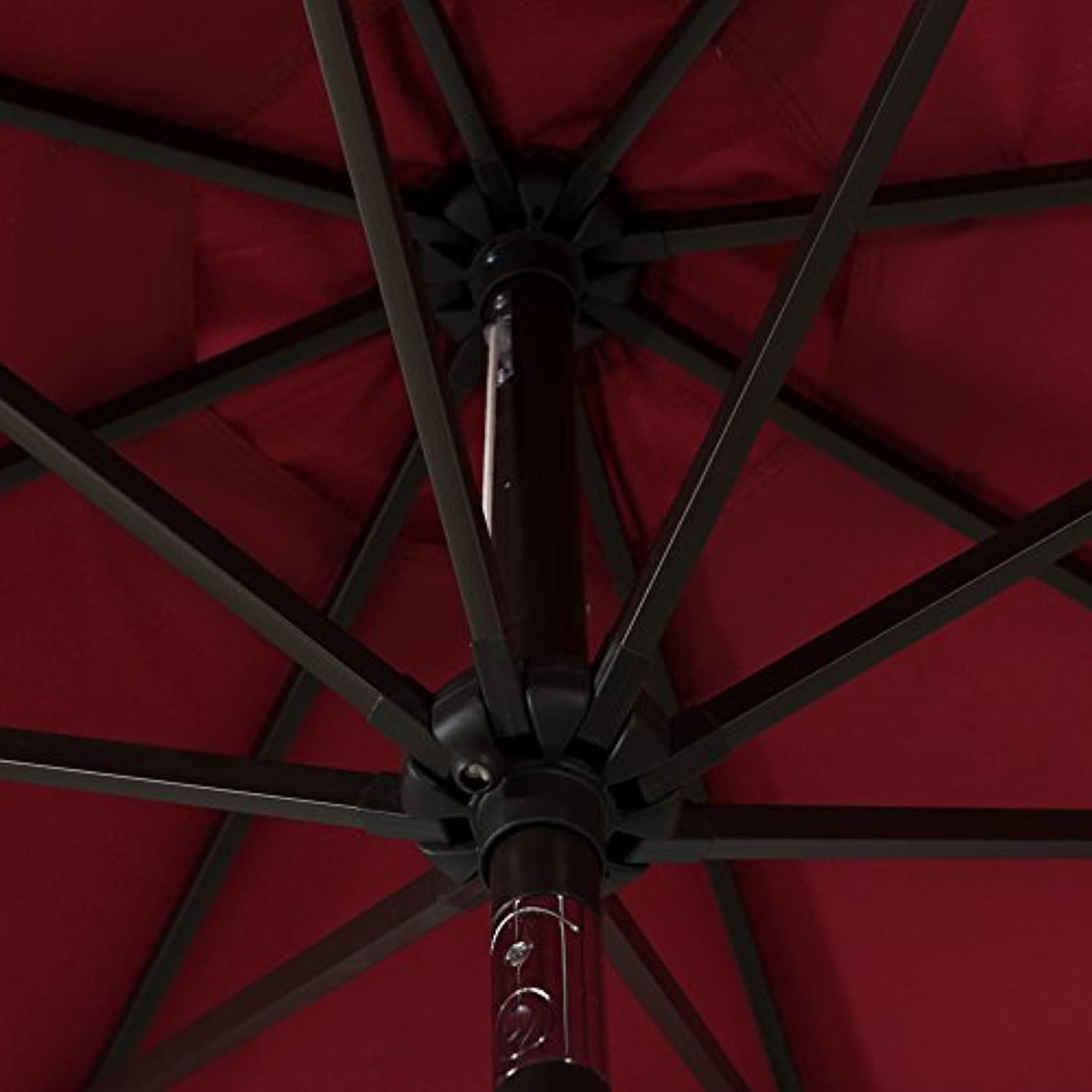 Westin Outdoor 9 Ft Patio Market Umbrella with Tilt & Crank, Red